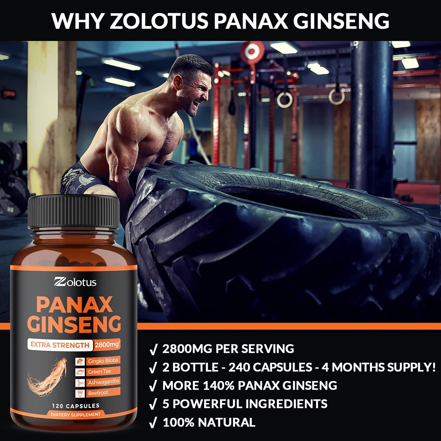 2 Packs Korean Red Panax Ginseng + Ginkgo Biloba
