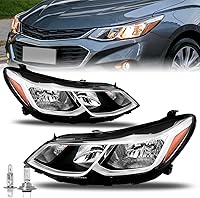 Vista 15 de JSBOYAT Compatible con Chevy Cruze 2016-2019 Ensamble de Faros Delanteros de Reemplazo Halógeno Sin Proyector Faro Delantero de Fábrica Estilo OE
