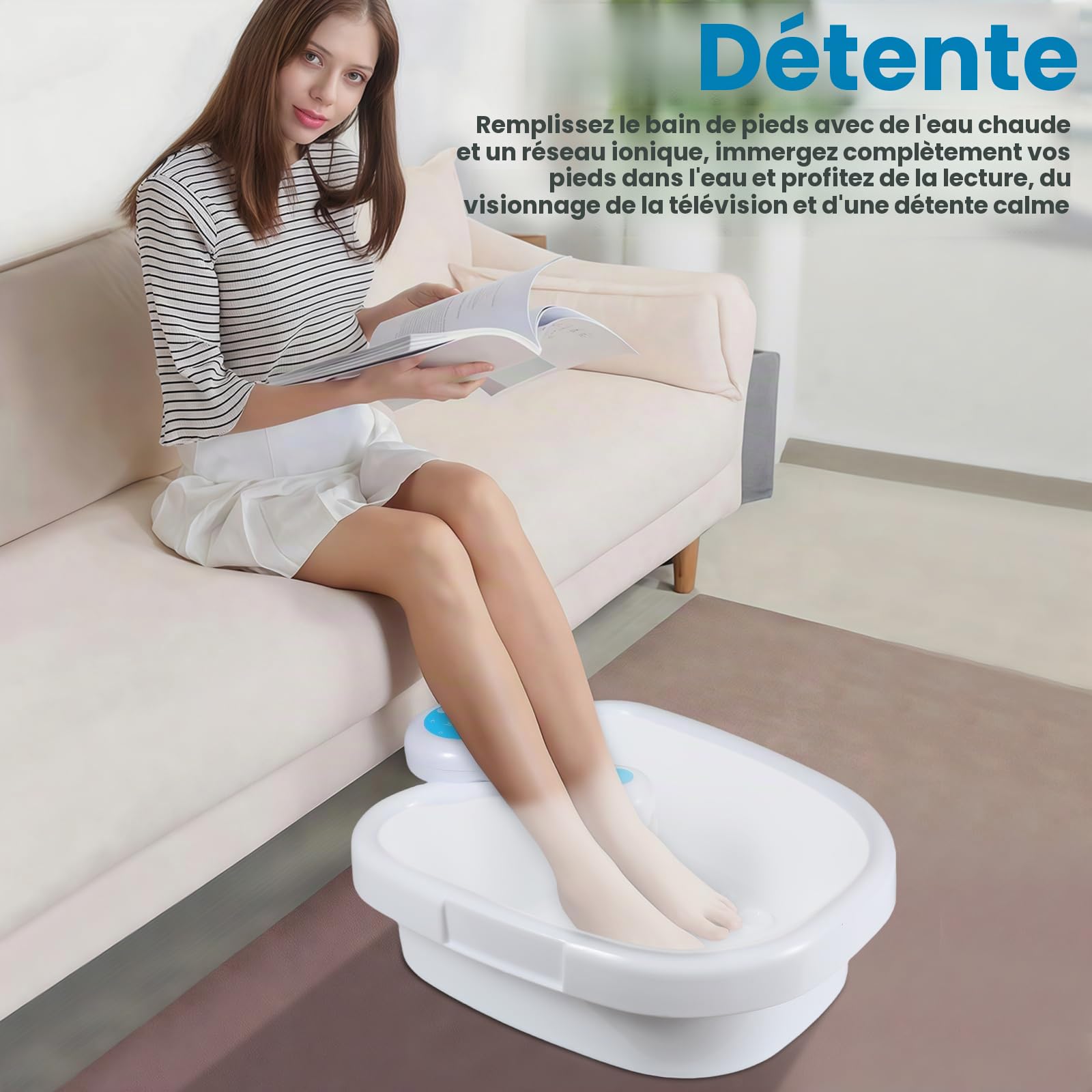 Bain de pieds ionique, appareil de massage pour bain de pieds, bain de pieds détox, détoxification par électrolyse, système de bain de pieds ionique, machine de nettoyage portable pour les pieds