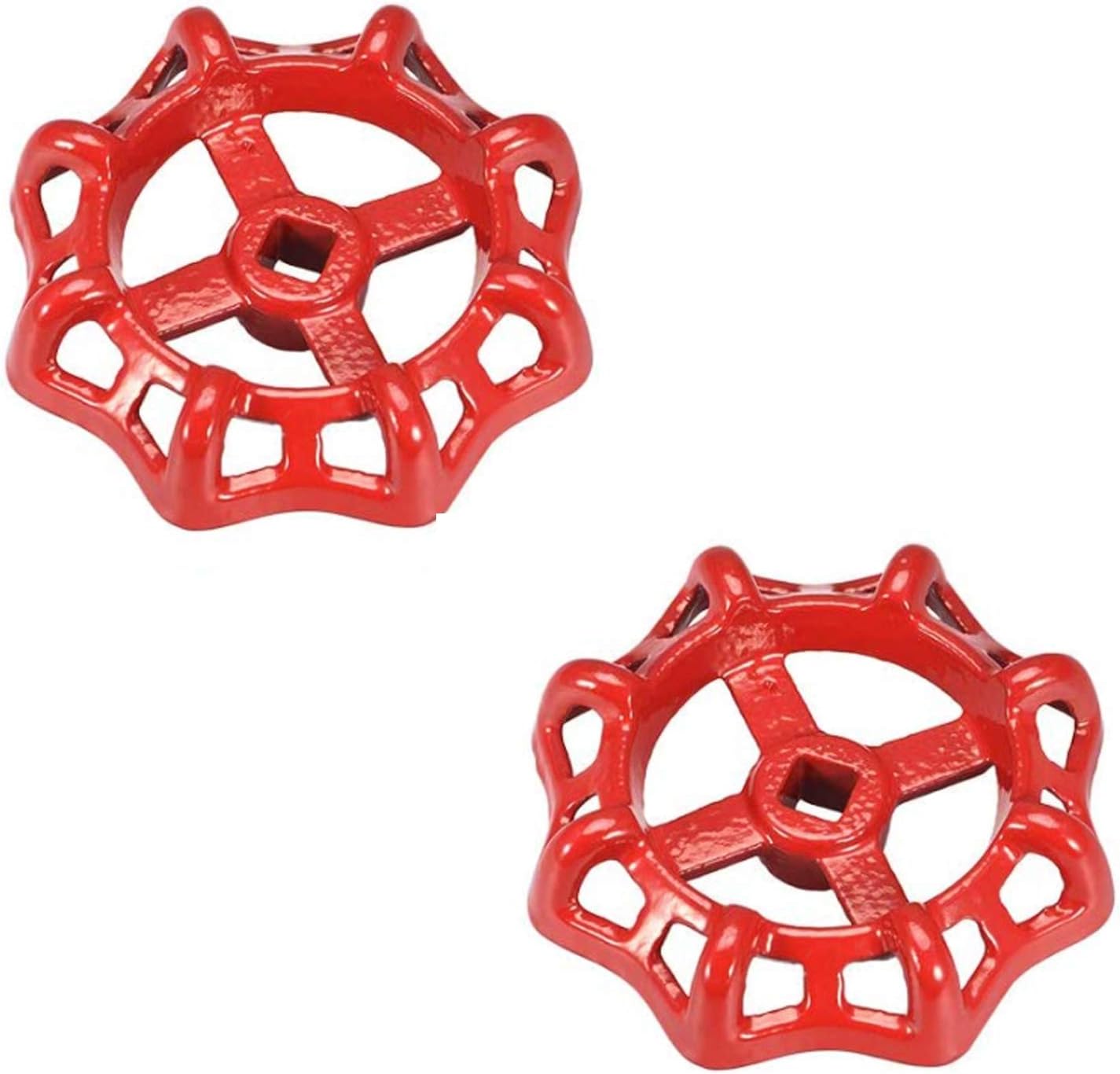 2pcs Metal Hose Round Wheel Handle, Square Broach Faucet Water Spigot