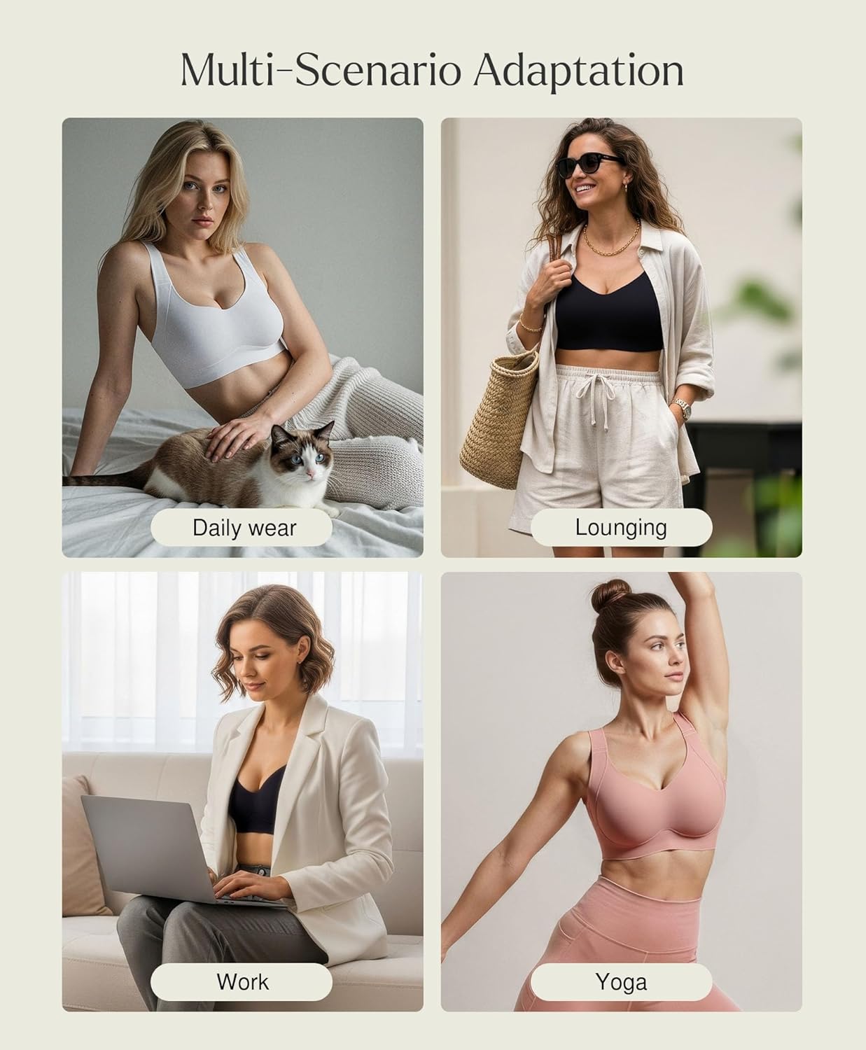 Popilush Bras for Women Wireless Seamless Push Up Bra No Underwire Comfy Supportive Tshirt Bralette - Image 7