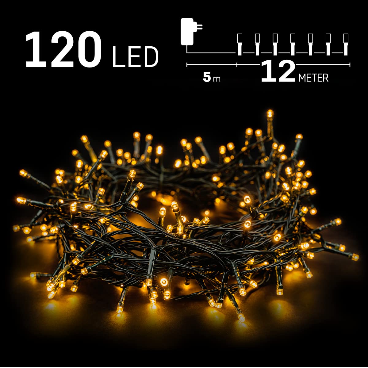 EMOS Cadena De Luces LED De Color Blanco Cálido, 5, 6 Metros