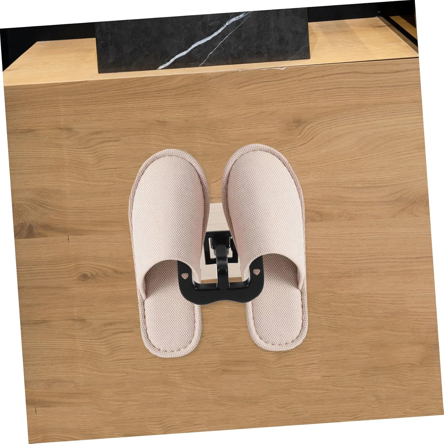 Wall Mounted Slipper Rack - 2PCS No-Drill Waterproof Shoe Organizer with Strong Adhesive - Space-Saving Slippers Storage Shelf for Bathroom & Entryway