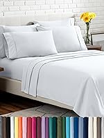 Bare Home Luxury Queen Sheet Set 6-Piece Microfiber - Ultra Soft, Deep Pocket 15", Wrinkle Fade Stain Resistant, Cooling Breathable White