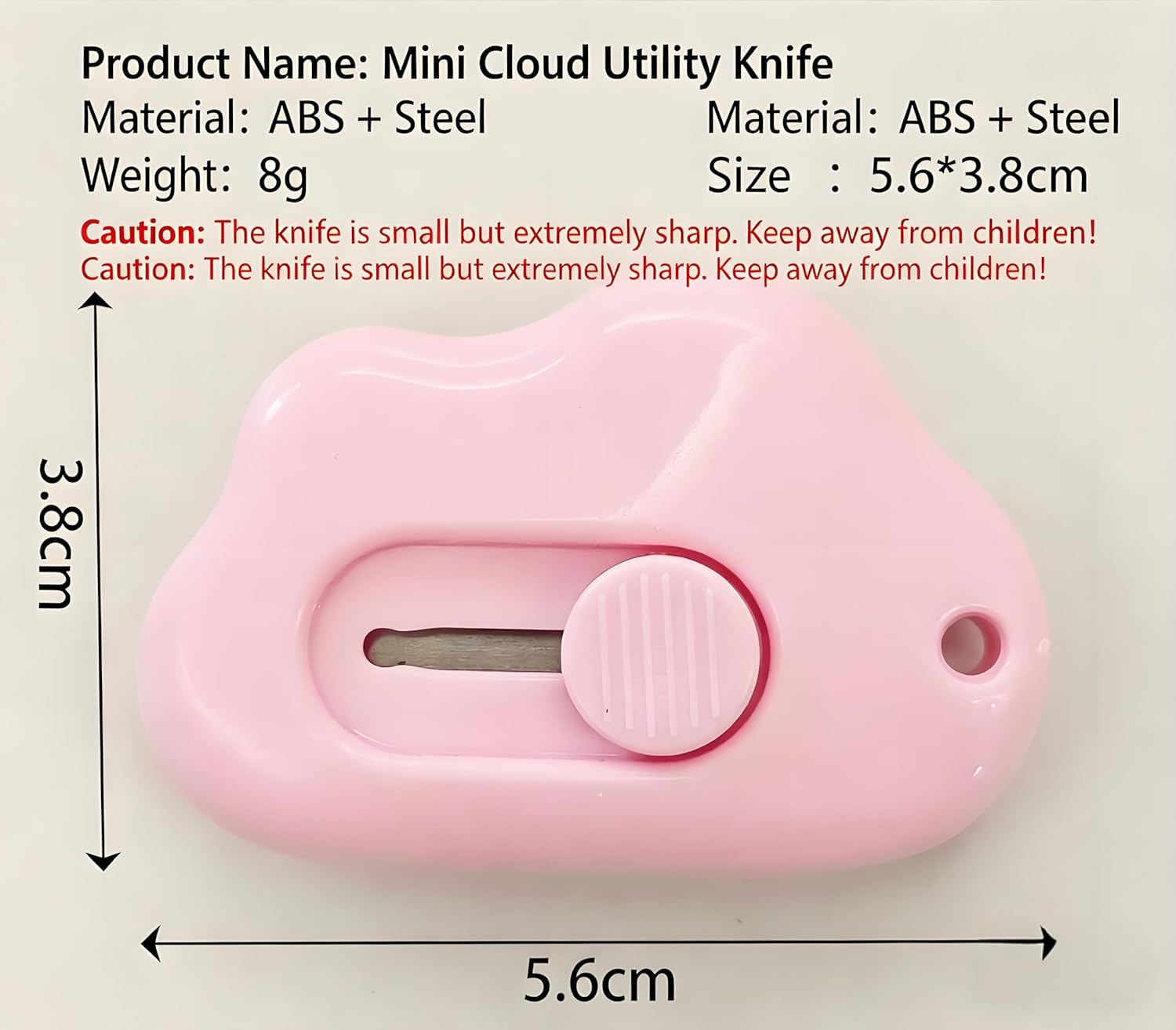 3Pcs Utility Knife Box Cutters Cute Cloud, Retractable Letter Opener, Sharp Cartons Cardboard Cutter Razor Knife for Christmas, Paper Cutter with Razor Blade, Portable Office Stationery