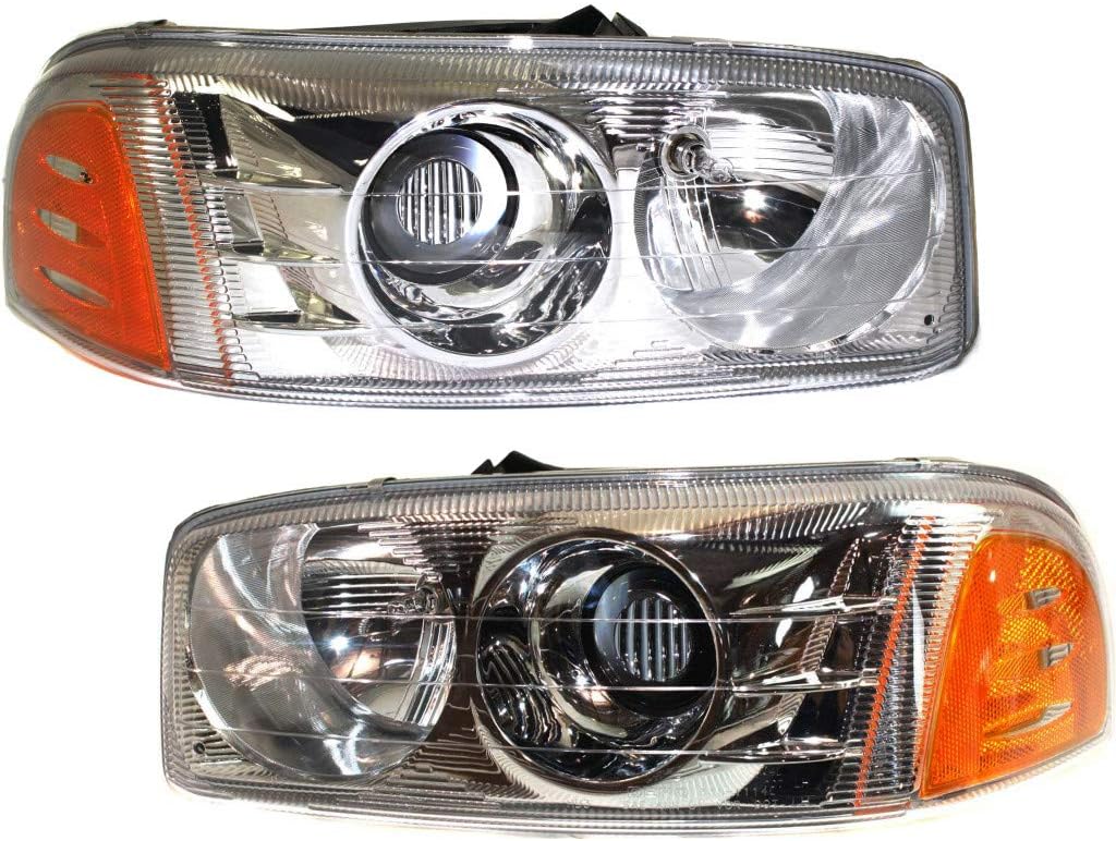 CarLights360 For GMC Sierra 1500 Denali/Yukon XL Headlight Assembly 1999-2006 Pair Driver and Passenger Side DOT Certified | GM2502214 | GM2503214 | 15218077