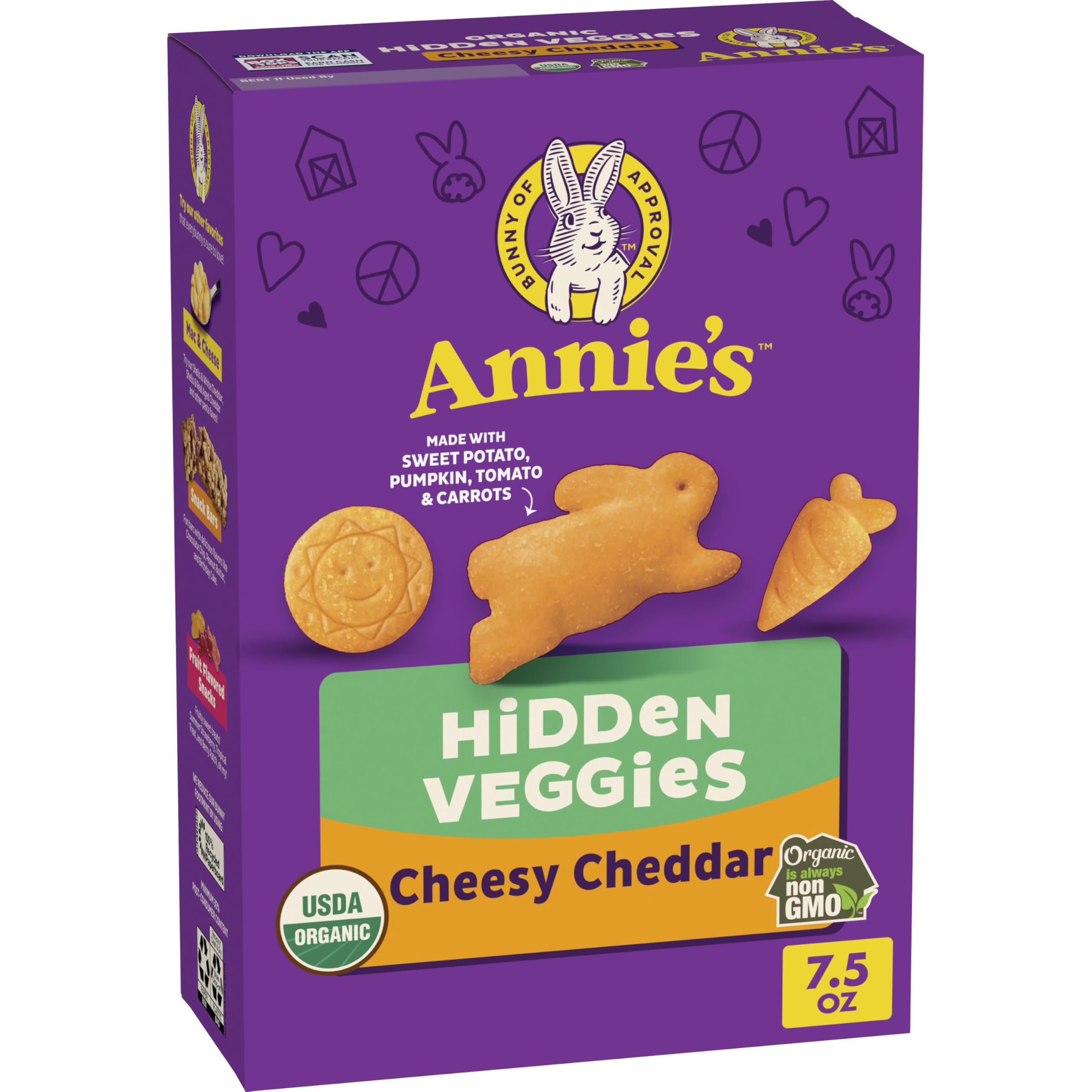 Annie's Cheesy Cheddar Crackers With Organic Hidden Veggies, 7.5 oz