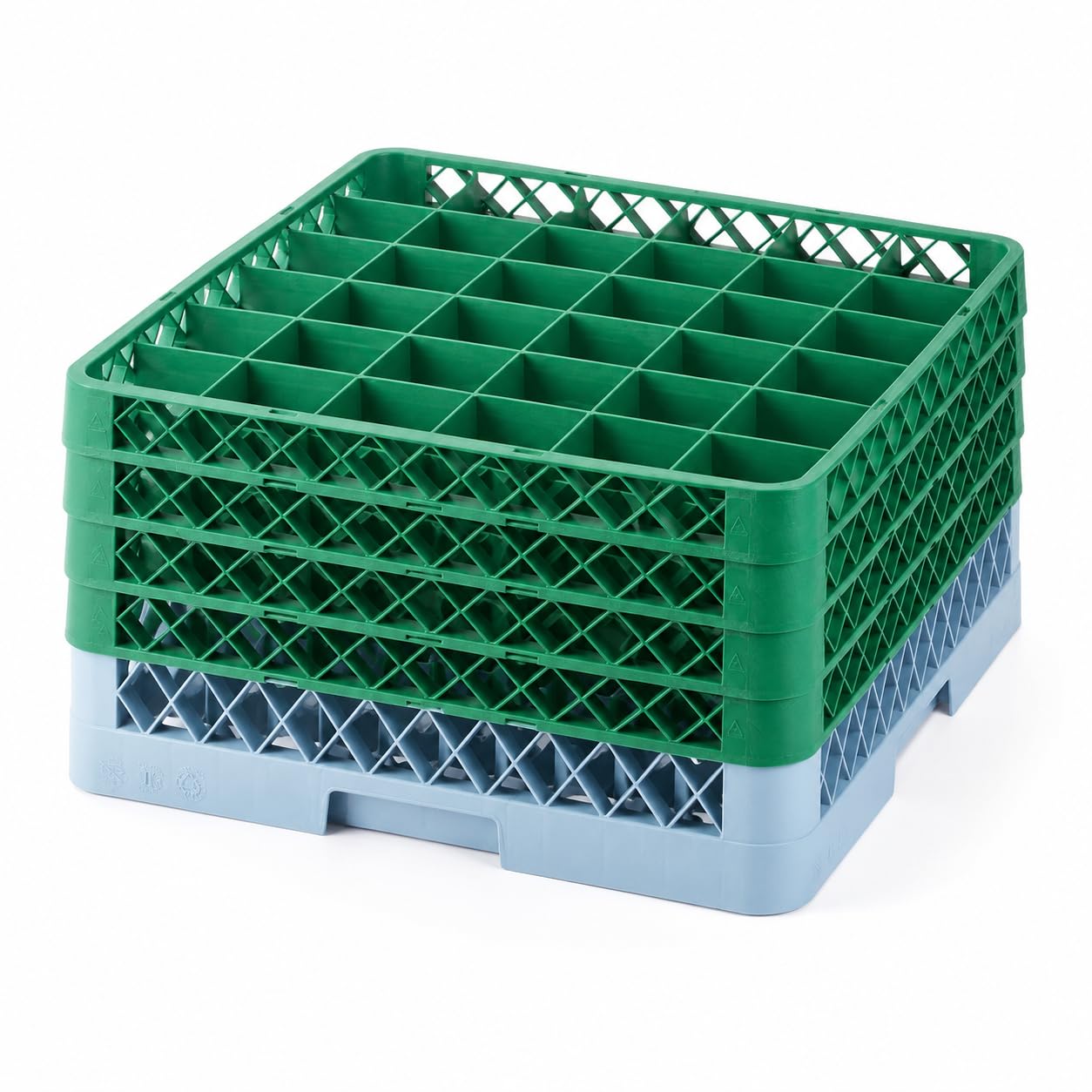 Warewashing 36-Compartment Glass Rack by Glownary – Plastic, Blue - Grreen, Model 274rk364