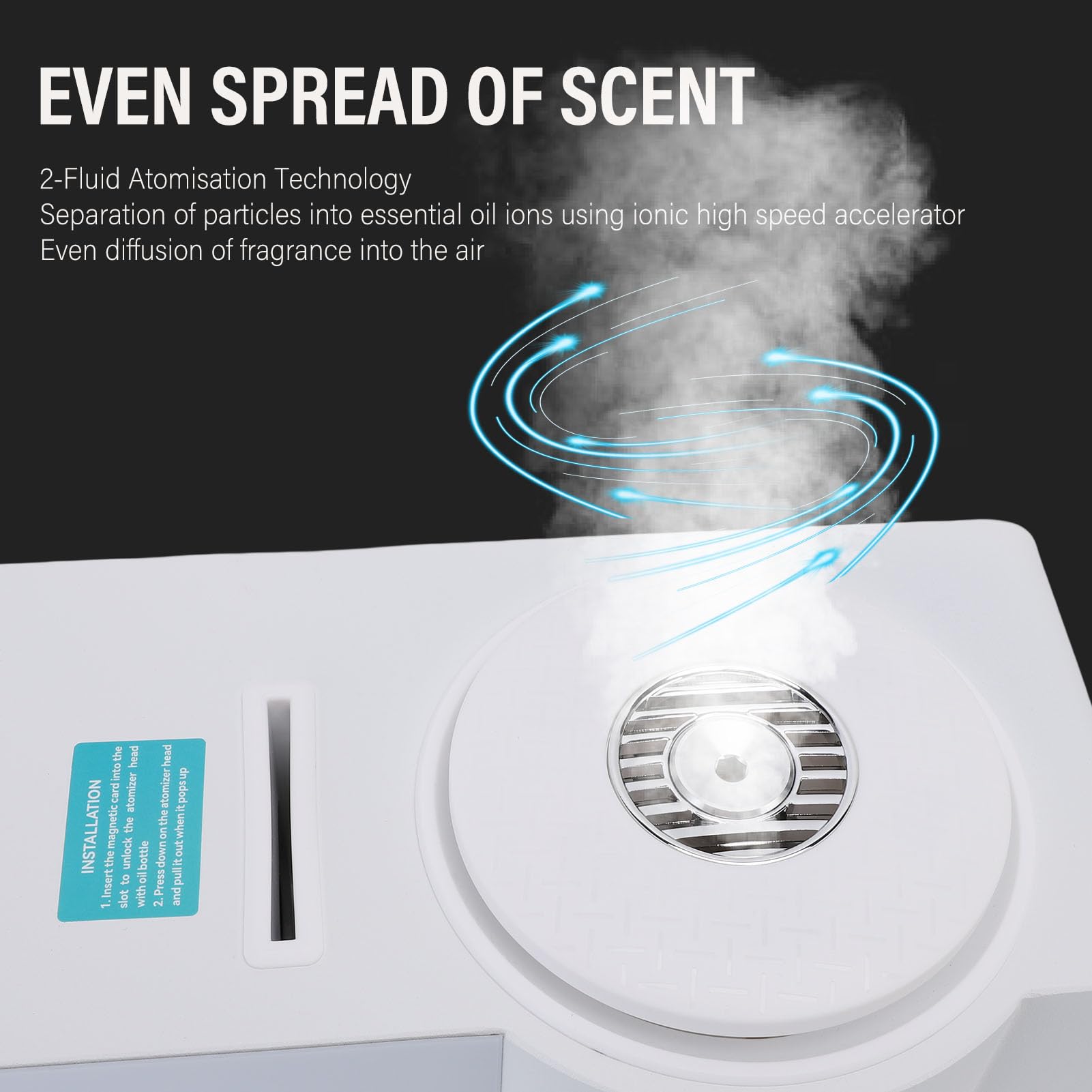 Chrees Máquina de aire perfumado Bluetooth, 500 Ml HVAC Difusor de aceite esencial 3000 m³ Gran cobertura, Operación silenciosa con control de aplicaciones móviles, para Hotel Spa Oficina Sala de