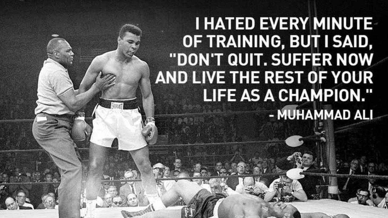 City-art-zone Muhammad Ali Champion Quote Boxing Gym Photo Picture Print Poster Sport Wall Art A4