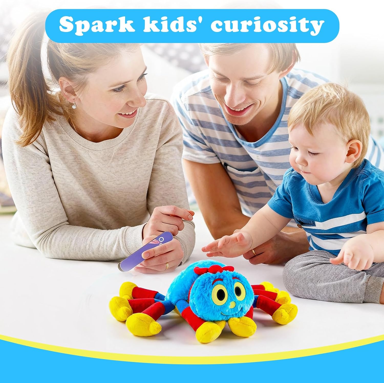 Cute Spider Plush Toy, 15.8-Inch Spider Insect Plush, Spider Stuffed Animal, for Kids