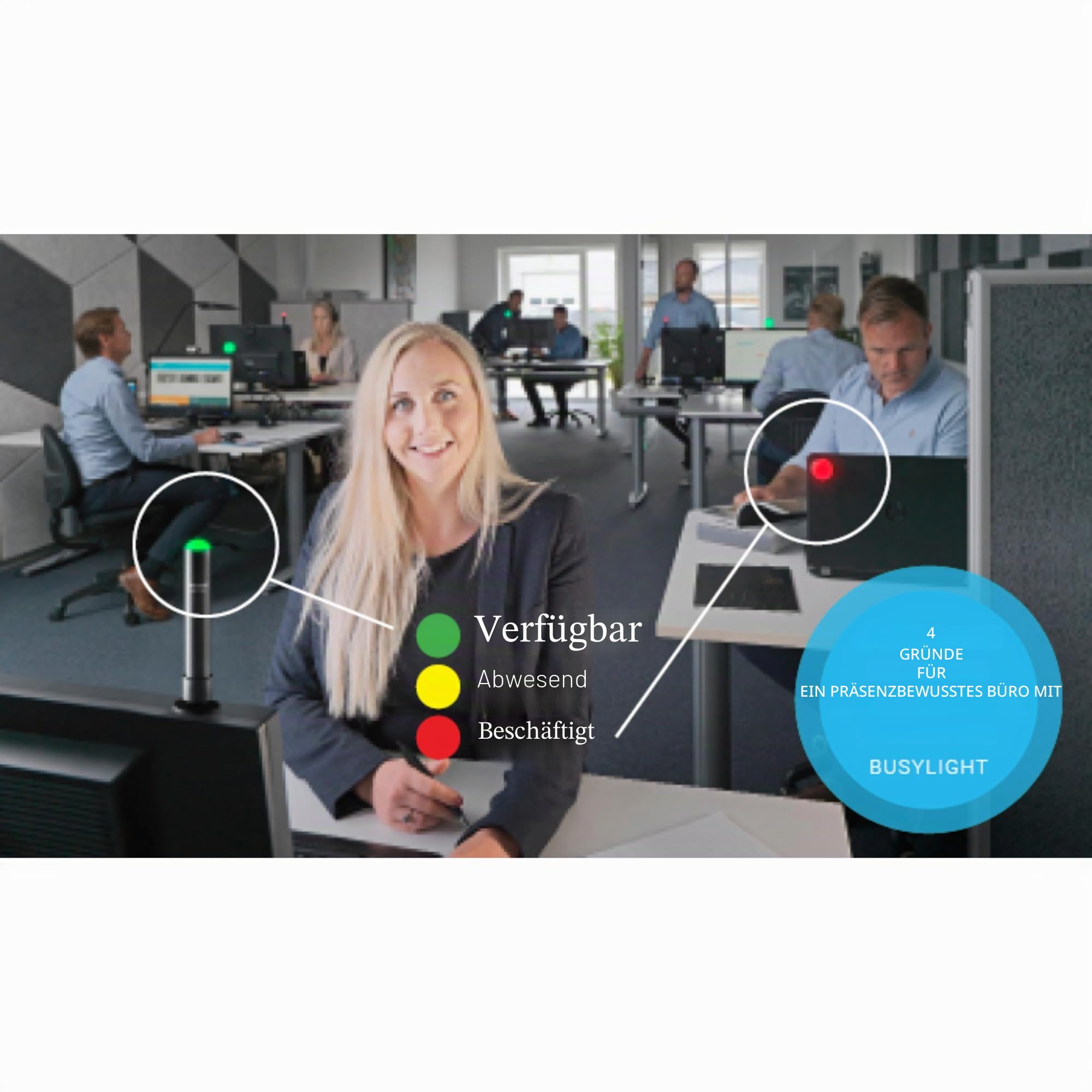 Busylight UC Omega USB Statusanzeige – LED Signallicht für Büro & Homeoffice – Verfügbarkeitsanzeige für Anrufe, Meetings und Fokus – Funktioniert mit Microsoft Teams, Zoom, Webex