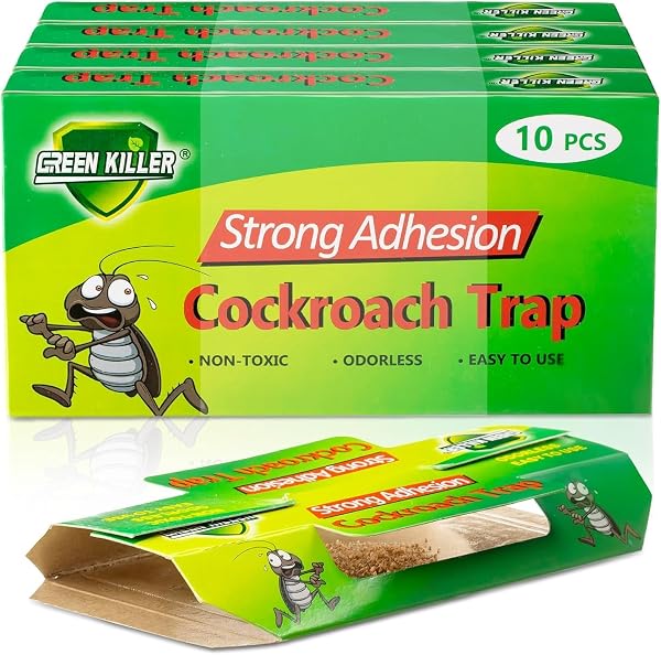 Roach Killer Traps – Indoor Pest Control for Roach Infestation, Sticky Cockroach Bait Traps, Roach Motel for Home, Child & Pet Safe – Effective for Roaches, Ants, Spiders, Bugs, Beetles (20, Green)