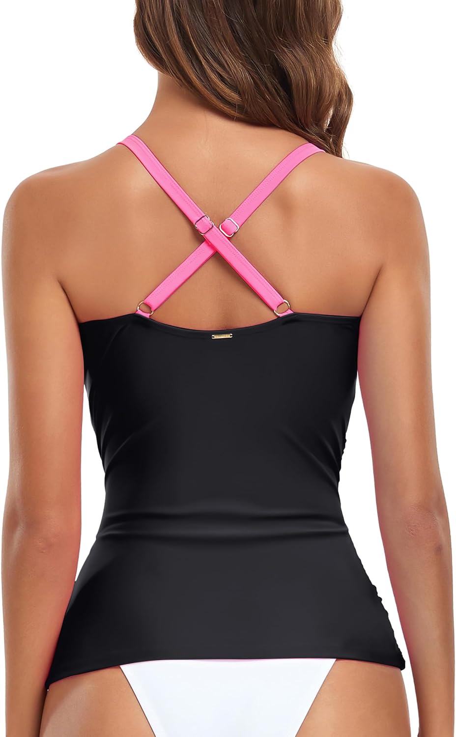 RELELCIGA Women’s Tankini Top V Neck Ruched Tummy Control Bathing Suit Top