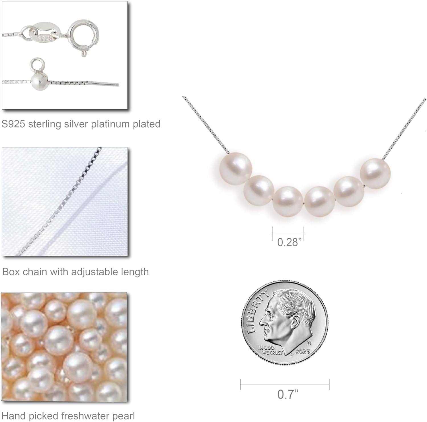 Birthday Pink Pearl Necklace - Natural Freshwater Elegance in S925 Sterling Silver! - Image 6