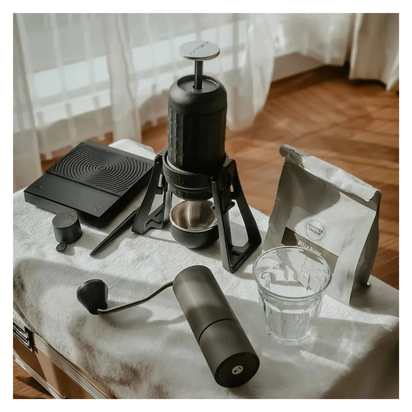 Przenośne ekspresy do kawy, 15-20Bar SP300 przenośny ekspres do kawy Espresso z regulowanym ciśnieniem, zdejmowany uchwyt, podróżny ekspres do kawy na kemping, piesze wycieczki, podróże, samochód ke