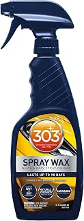 303 Spray Wax - Quick And Easy Spray On Car Wax - Lasts Up To 90 Days - Use On Wet Or Dry Surfaces - Natural And Synthetic Protection - Carnauba Wax Formulation, 16 fl. oz, Blue