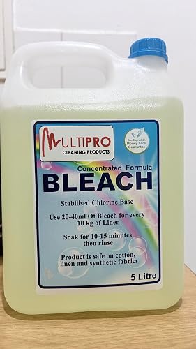 MultiPro Concentrated Bleach, Stabilised Chlorine Formula, 5 Litre