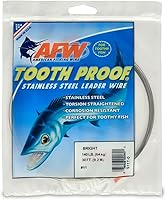 Vista 91 de AFW Alambre Líder Duro de Una Hebra de Acero Inoxidable a Prueba de Dientes - Brillante y Camuflaje para Tiburón, Barracuda, Caballa Real, Wahoo