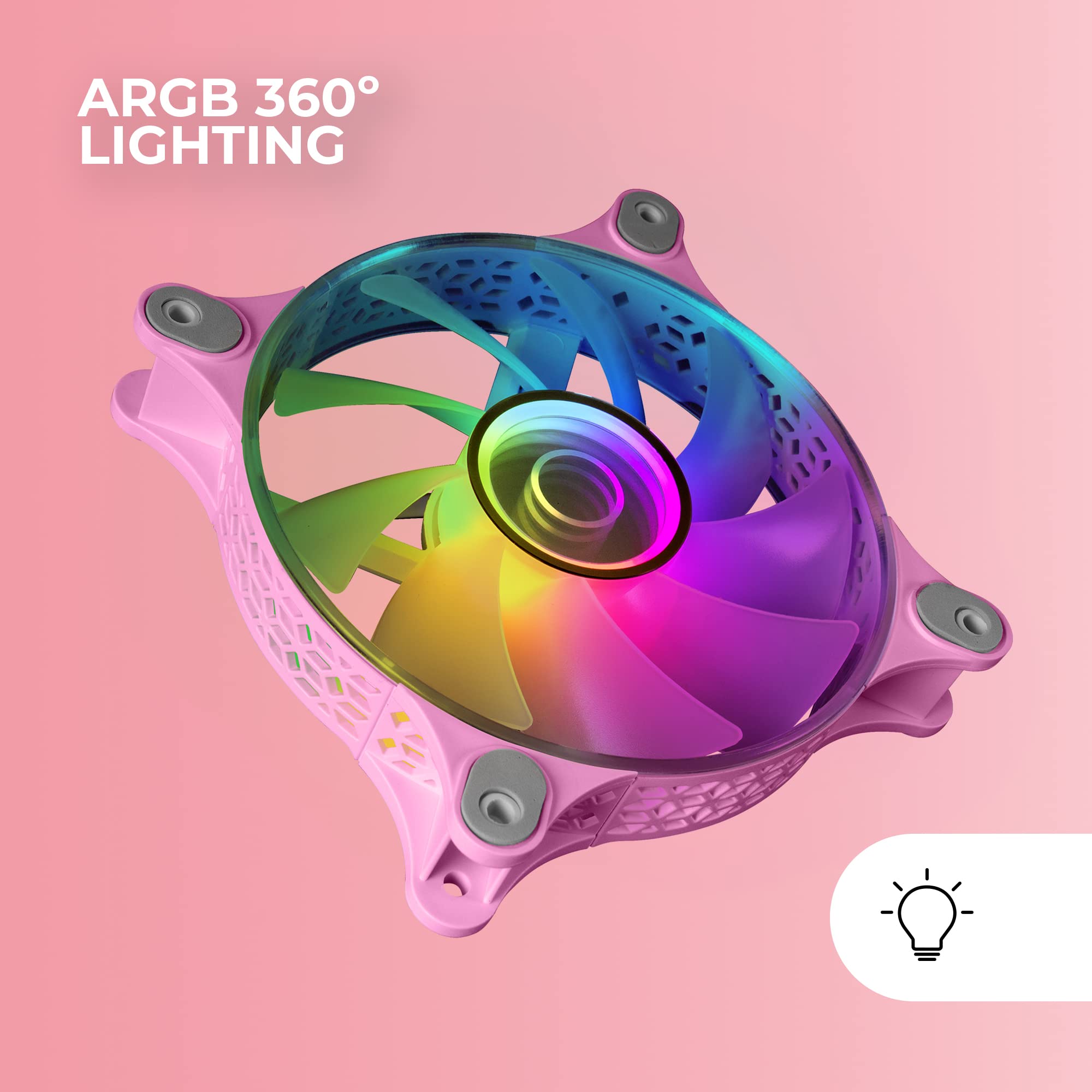 Mars Gaming MFD, Ventilador 120mm CHROMA RGB Dual Automático, Ultra Silencioso 14dB, Conexión Molex 4PIN, Sistema Antivibraciones, Transparente — view 87