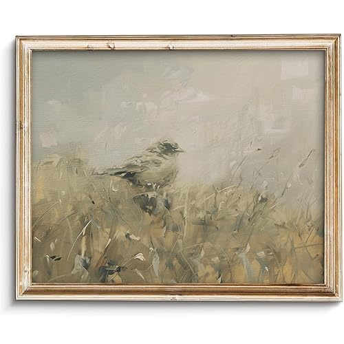 Vodefoad Little Bird Retro Vintage Canvas Wall Art Bird Painting