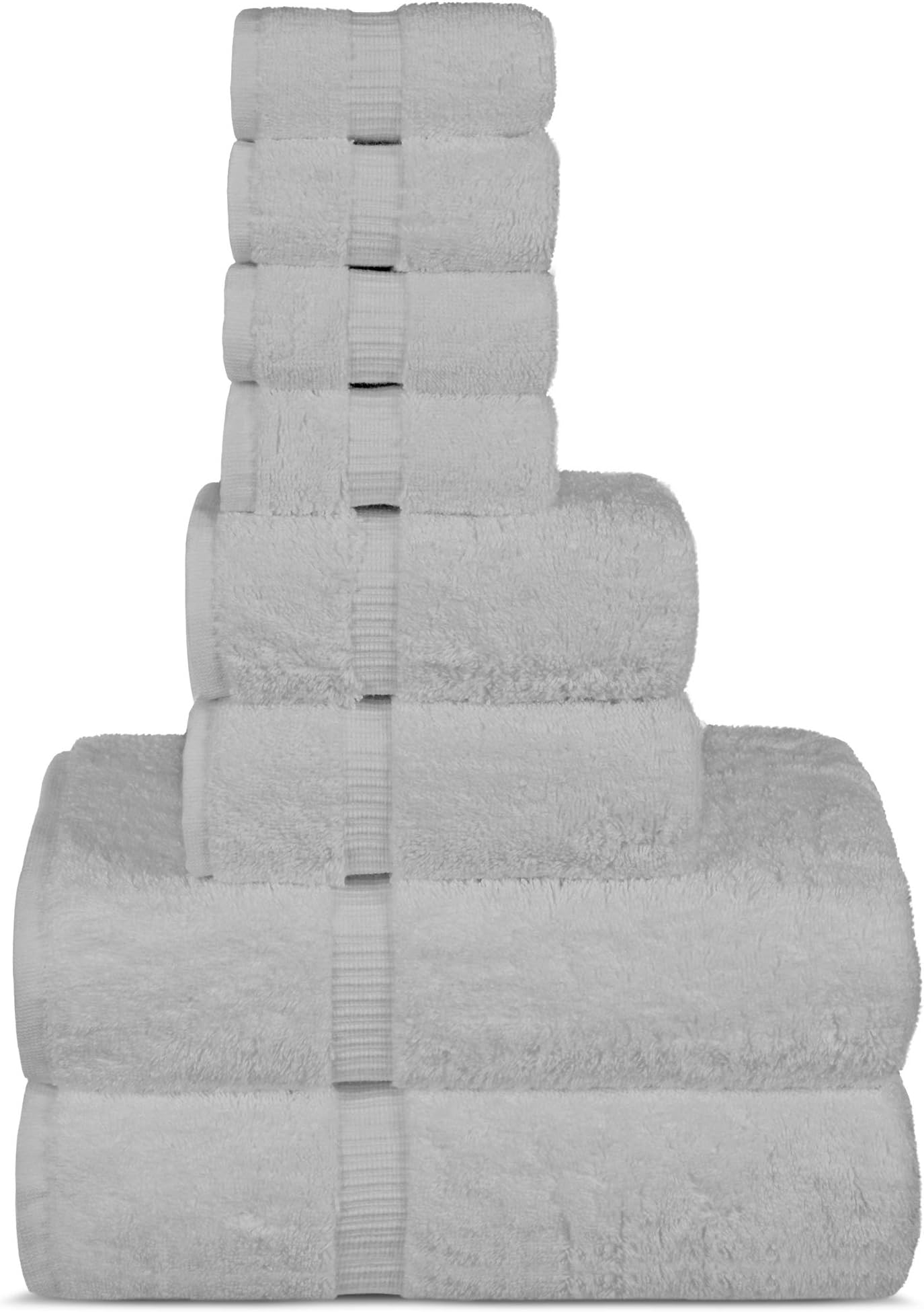 Chakir Turkish Linens | ホテル&スパ品質 100%コットン プレミアムトルコタオル | ソフトで吸水性 (タオル8点セット ホワイト)