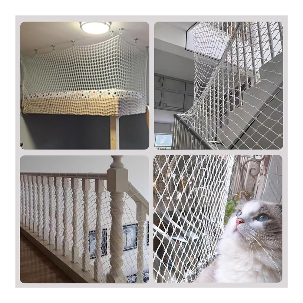 Puerta de seguridad para puertas y escaleras, protección de valla de malla para mascotas, red anticaída, barrera de red de cuerda para uso doméstico y patio