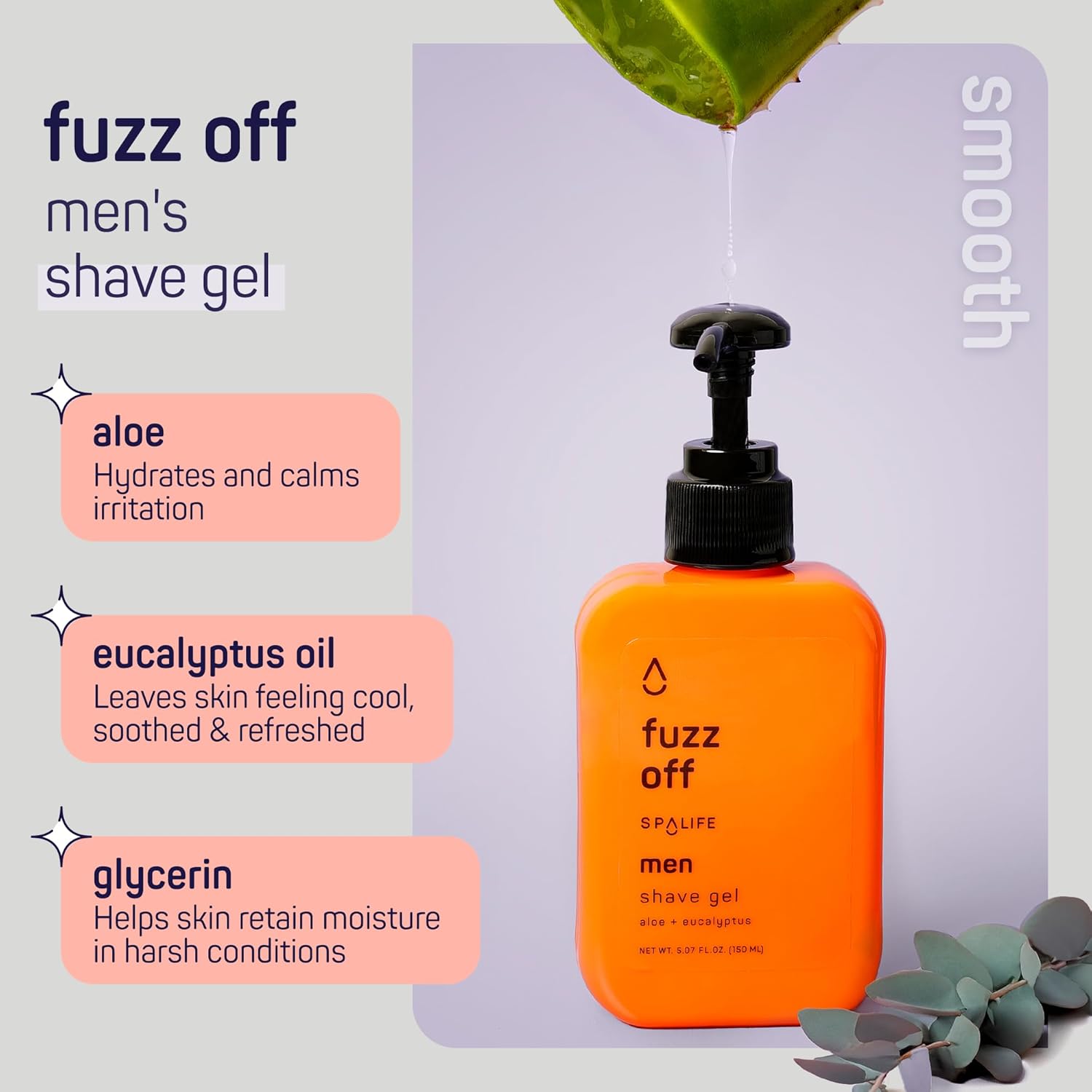 SpaLife Mens Body Wash Gift Set w/ Body Wash, Shave Gel, After-Shave Gel, Shampoo | Mens Skin Care Gift Set | Skincare Christmas Gifts for Men | Gifts for Men | Men's Skincare | 4-Piece - Image 5