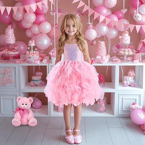 Miniatura 2 de Suppromo Vestido de Tutú para Niñas con Lentejuelas Brillantes de Tul, Princesa para Cumpleaños, Fiesta, Graduación, Vestido de Baile para Niñas