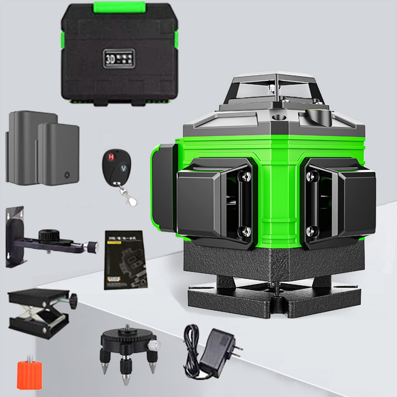 Multifunctional 4D 16 Lines Laser Level, high precision strong light 16 line wall paste,green laser level can be used for construction and other work,can be used outdoors