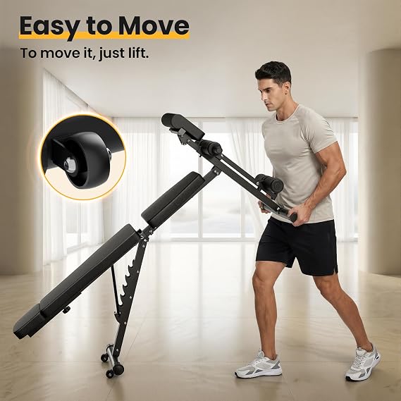 Steelite Adjustable Weight Bench for Home Gym, Folding Workout Bench with Leg Extension and Leg Curl, 770 lbs Multifunction Weight Bench for Training