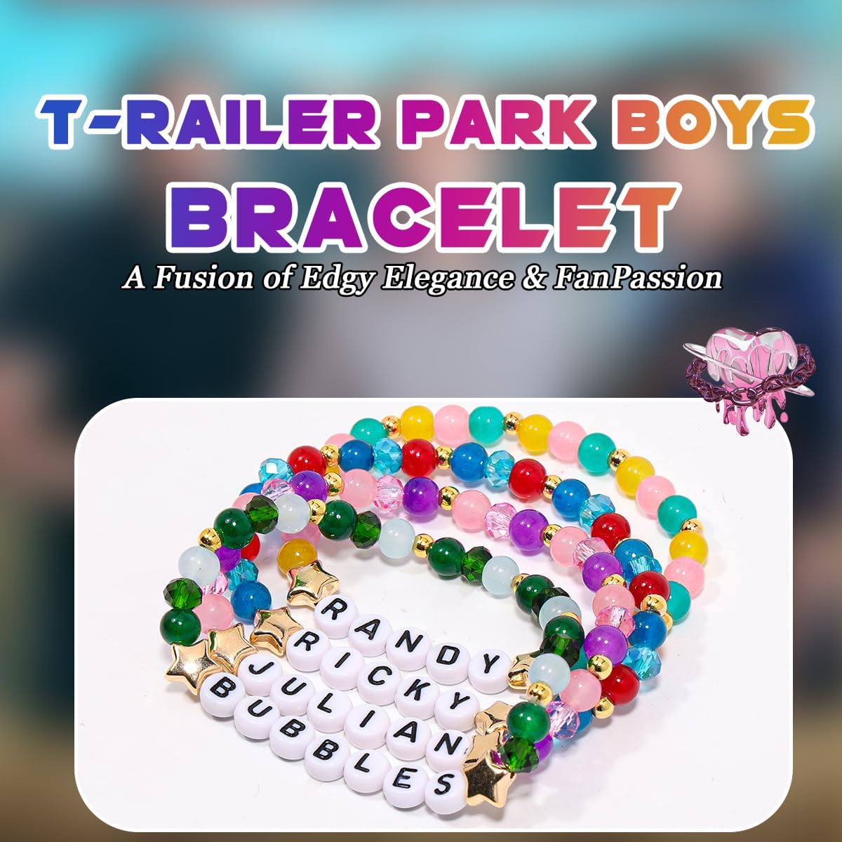 AICase for Trailer Park Boys Merch Gifts Inspired Bracelets 4 Pcs Stackable Stretch Beaded Friendship Bracelets Shirt Outfit Poster Sticker Merchandise Gifts for Fans Birthday Christmas
