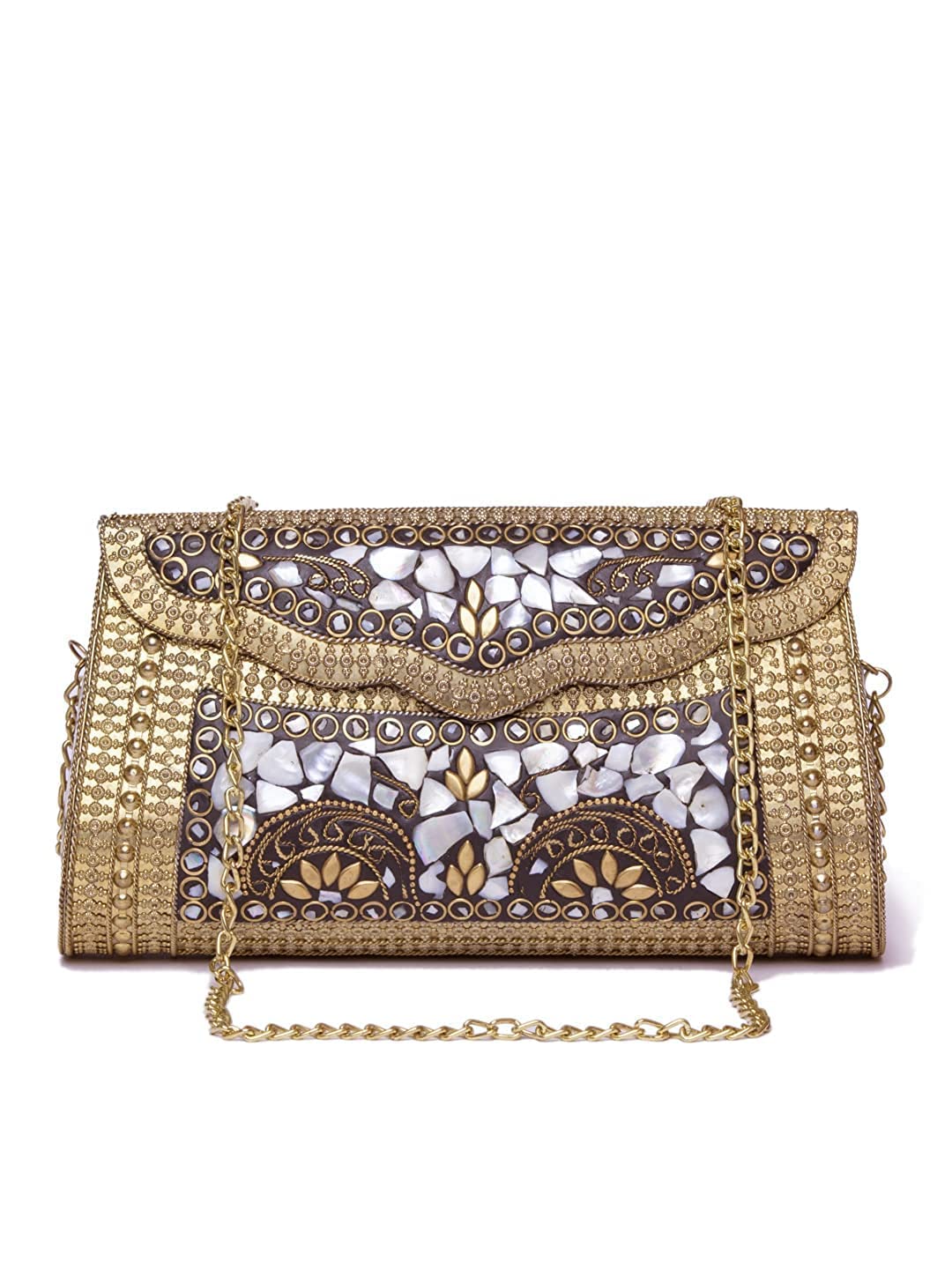 Multi Colour Metal Sling Bag Purse Clutch