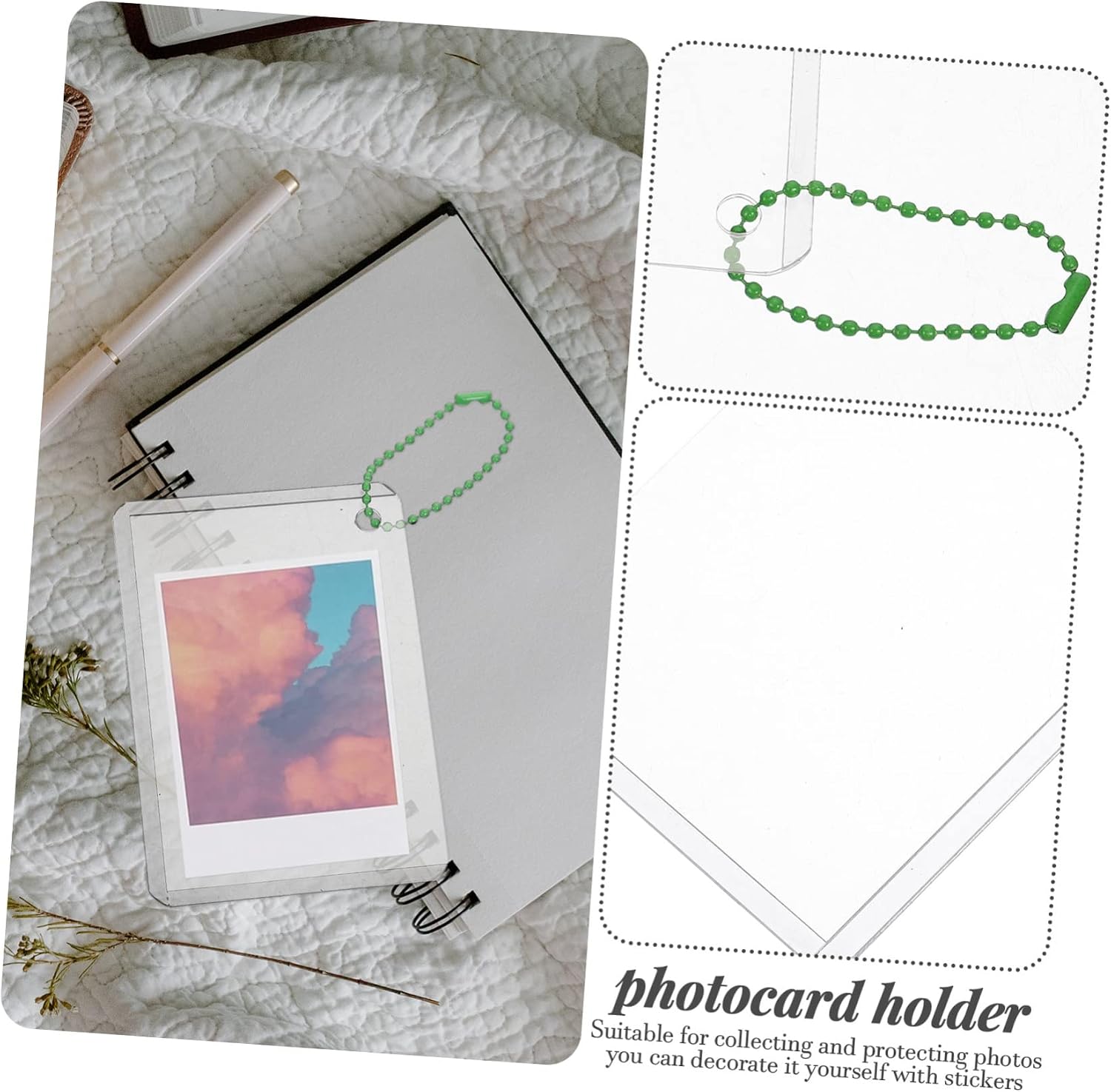 30 Sets Star Photocard Holder Keychain Photo Card Sleeve Id Card Holder Photo Storage Cover Protective Case