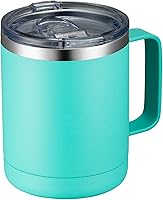 Vista 170 de MEWAY 12oz Coffee Mug With Handle 8 Pack Bulk,Stainless Steel Insulated Travel Tumblers With Sliding Lid,Double Wall Vacuum Camping Cup for Hot &