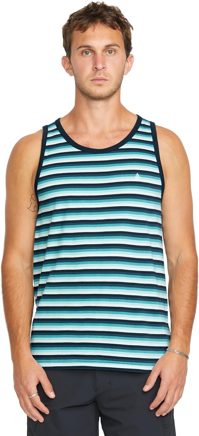 Volcom Mens Level Stone Striped Tank Top