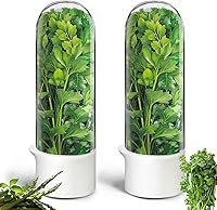 Vista 8 de Protector de hierbas para refrigerador, recipiente de cilantro para refrigerador, hierbas frescas, conservador de lechuga para refrigerador