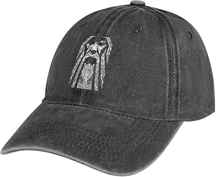 Mens Viking Odin Baseball Cap Adjustable Hat, Vintage Norse Myth 3D-Print Snapback Cowboy Cap, 100% Cotton Casquette,One Size,Charcoal