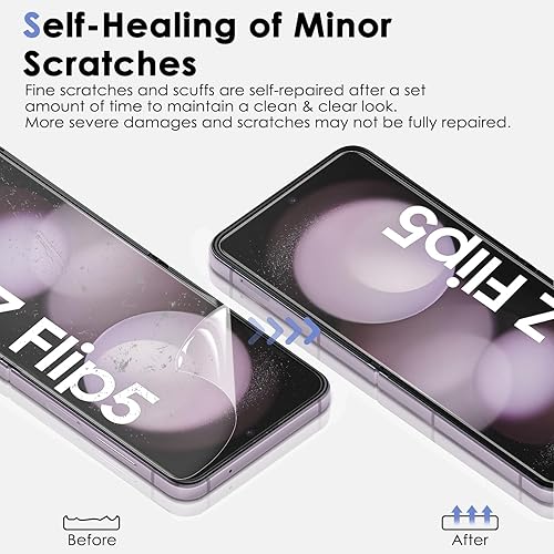 Miniatura 3 de Fotbor 3+3+2 protectores de pantalla para Samsung Galaxy Z Flip 5, paquete de 3 protectores de pantalla interior flexible + 3 protectores de