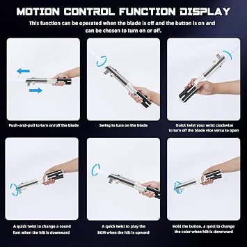 Saberforms Pixel Version Dueling Lightsaber, Motion Control Smooth Swing 27 Sound Fonts with Infinite Color Changing, Premium Metal Handle Light Saber for Adults and Kids Gift