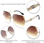 FEISEDY Women Trendy Rimless Sunglasses Metal Frame Diamond Cutting Lens B2567