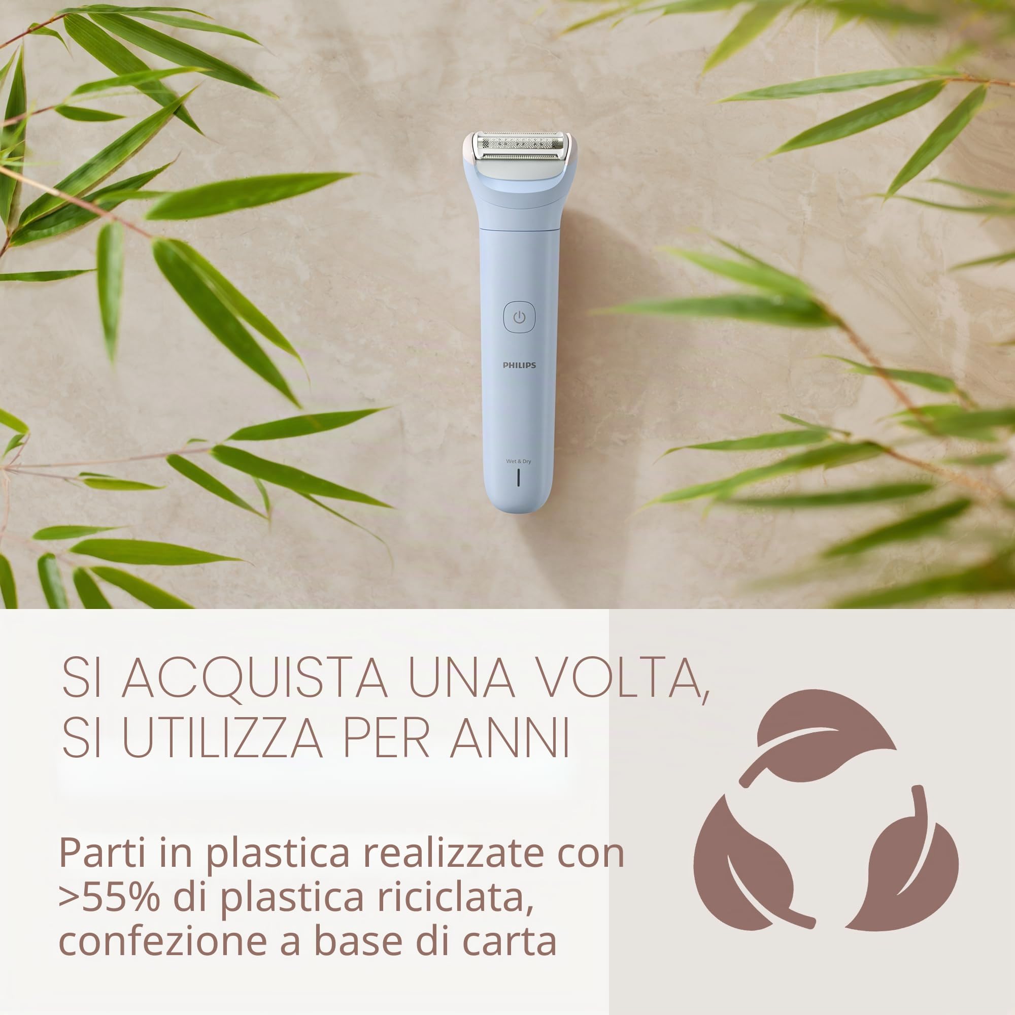 Philips Lady BRL127/00 - Rasoio elettrico da donna, senza fili, Wet & Dry, con 1 accessorio