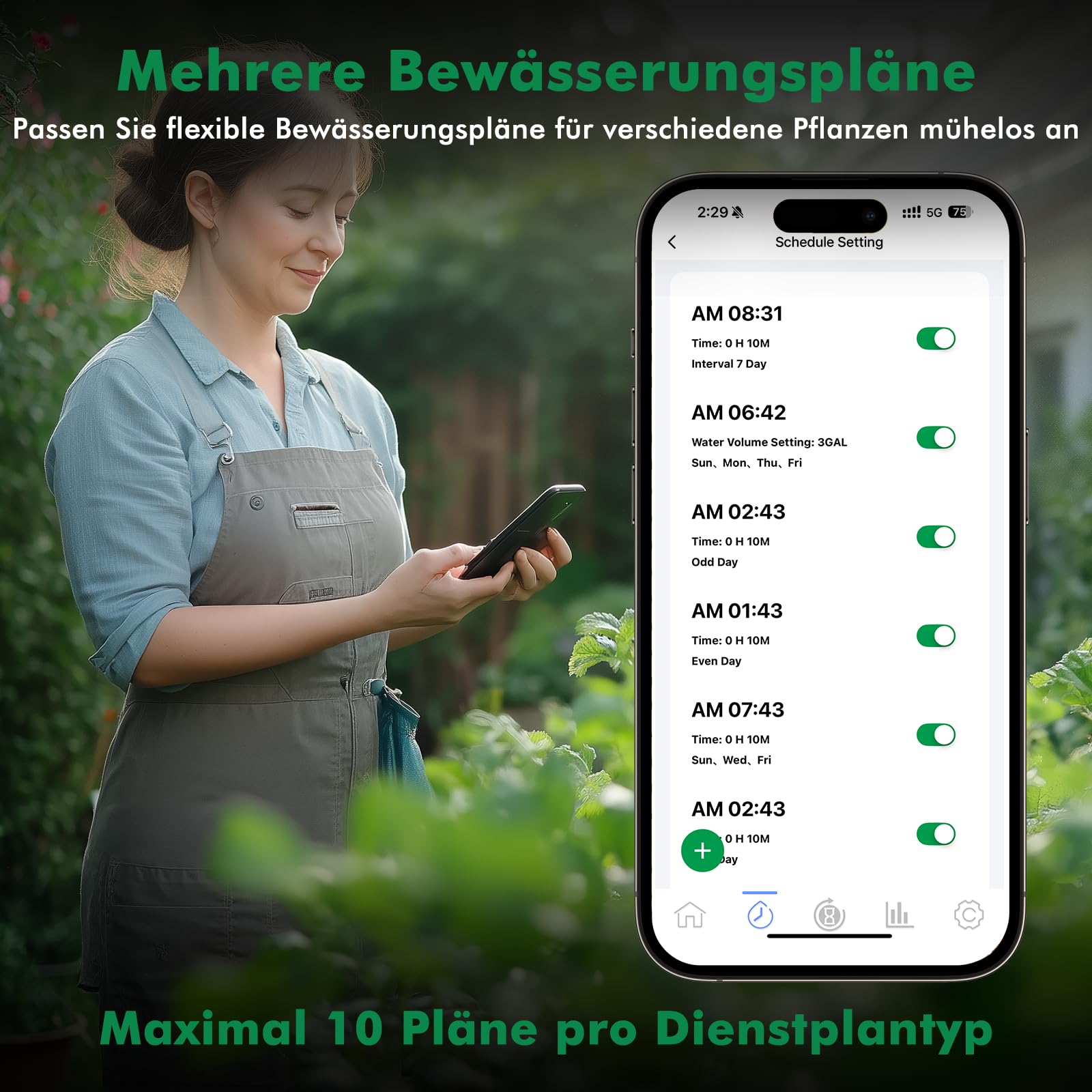 RESTMO 2-Zonen Bewässerungscomputer, Bluetooth+Wi-Fi Bewässerungstimer | App-Steuerung, getrennte Pläne pro Zone, auto/manuell/Regenpause, bis 11:59 Std. pro Zone, für Garten & Rasen
