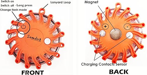 Miniatura 4 de Baliza Luminosa de Seguridad Recargable para Coche de 16 LED de Samso, LED de Aviso Intermitente, Estroboscópica, para Emergencias, Magnética