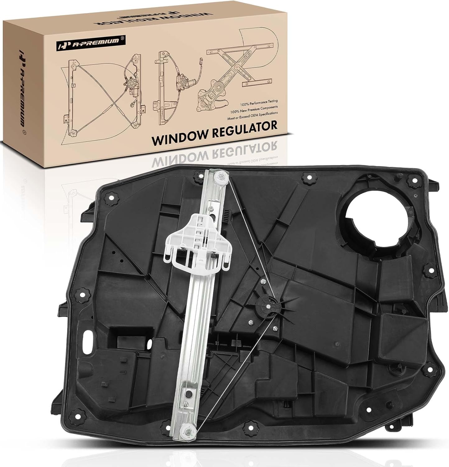 A-Premium Power Window Regulator with Motor and Panel Replacement for Jeep Liberty 2008-2012(2 Pin Connector) Front Left Driver Side Front Driver