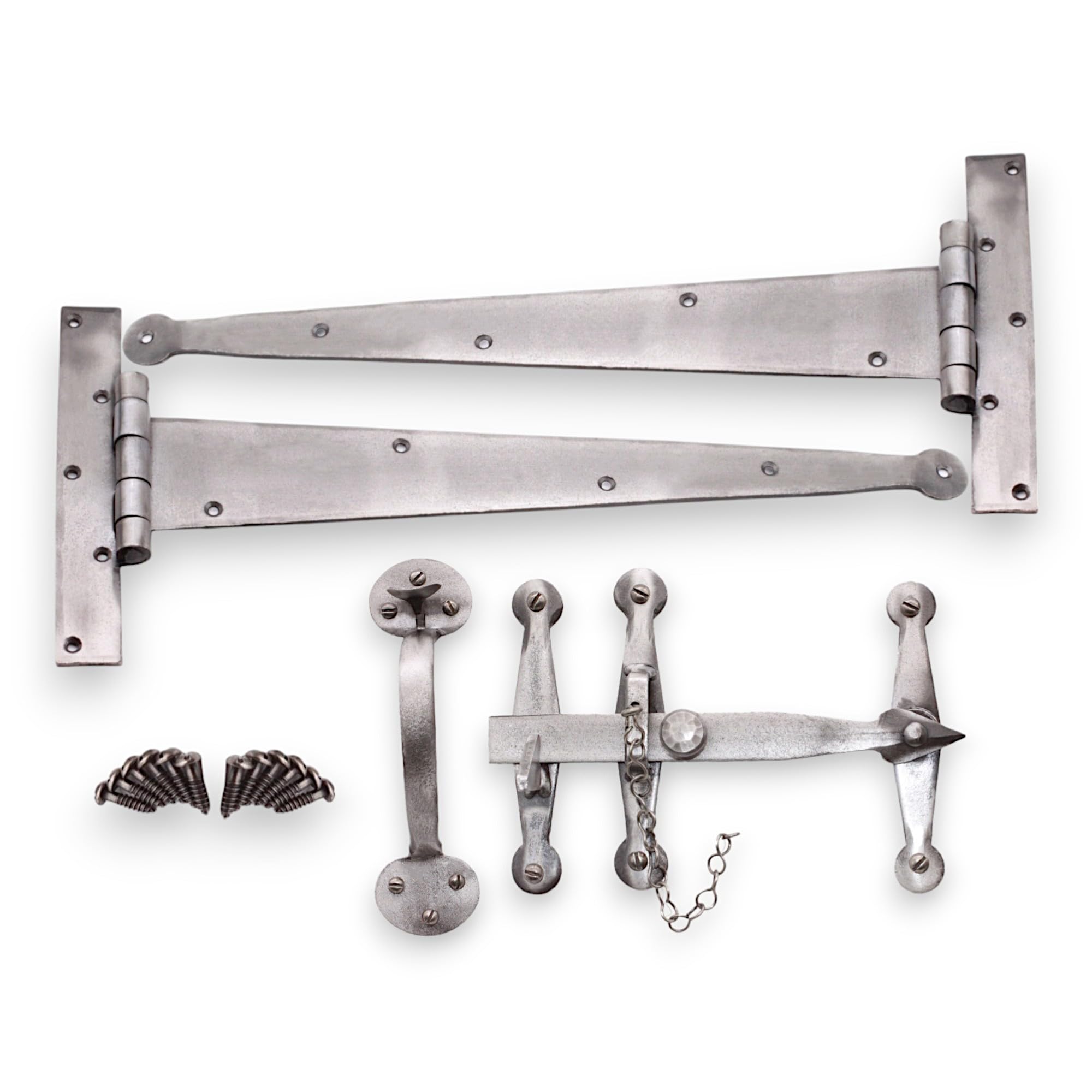 Zestaw klamer do drzwi z cyny lub wosku pszczelego do zasuwania kciuka i zawiasów do drzwi – bardzo ciężka jakość (szpikulca)
