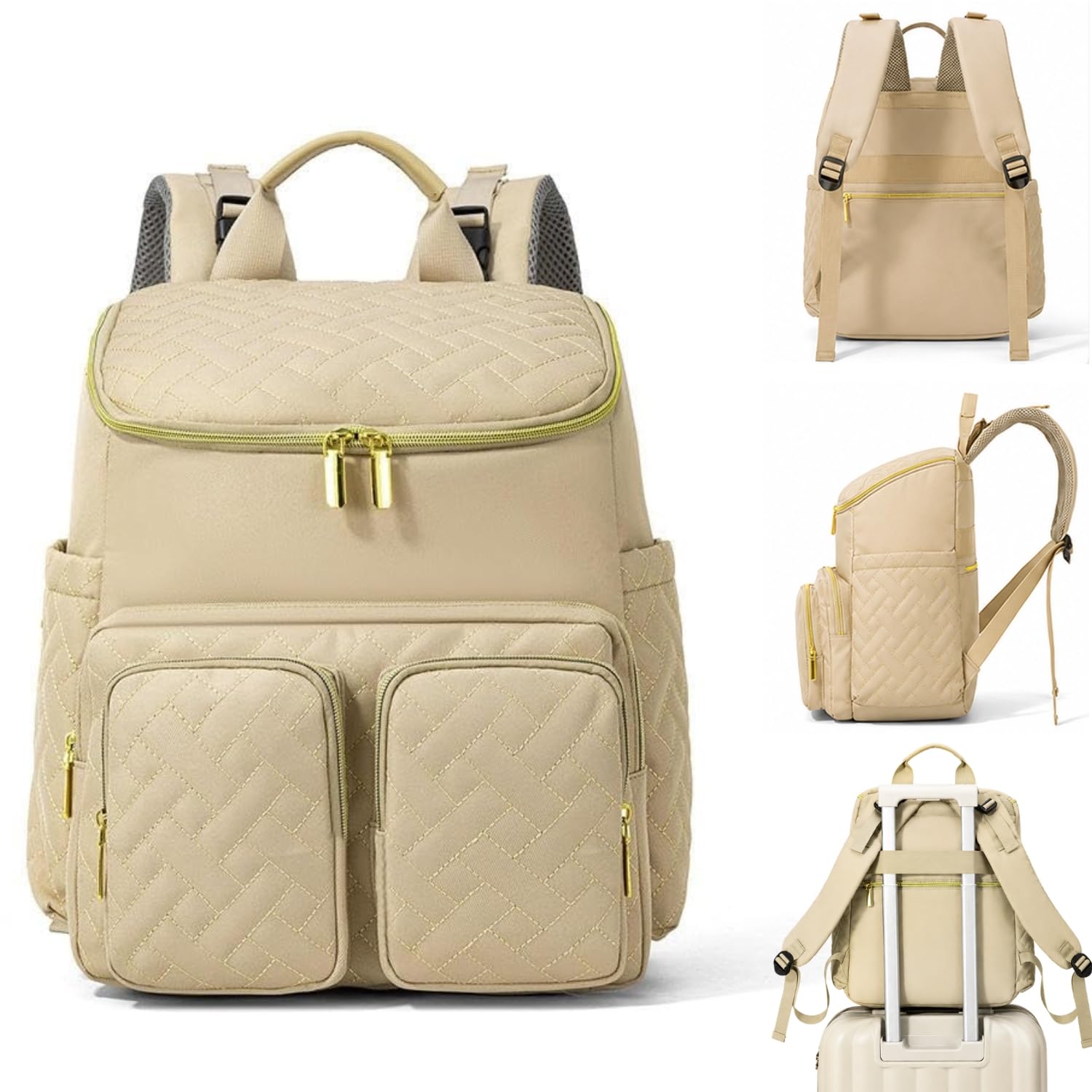 Winnies Diaper Bag Backpack for Mothers Baby Bag for Travel Hospital & Maternity (Beige)-image-24