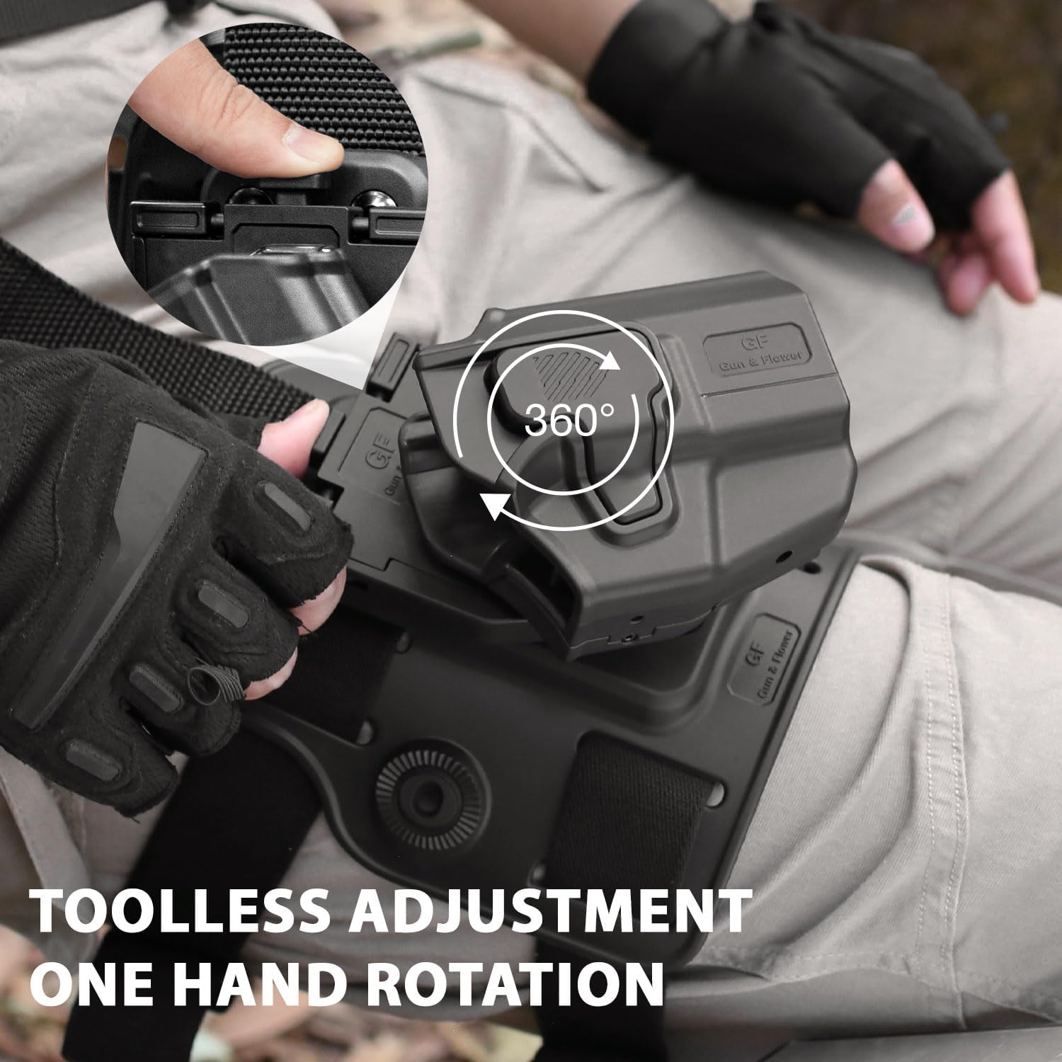 Universal Drop Leg Holster for Compact & Sub-Compact Pistol, Fits Taurus G3C/ G2C, Glock 19/ 19X/ 26/43/ 43X/ 43X MOS, Sig P365/ XL, Hellcat Pro, S&W M&P Shield Plus, Ruger Security 9, and More - Image 5