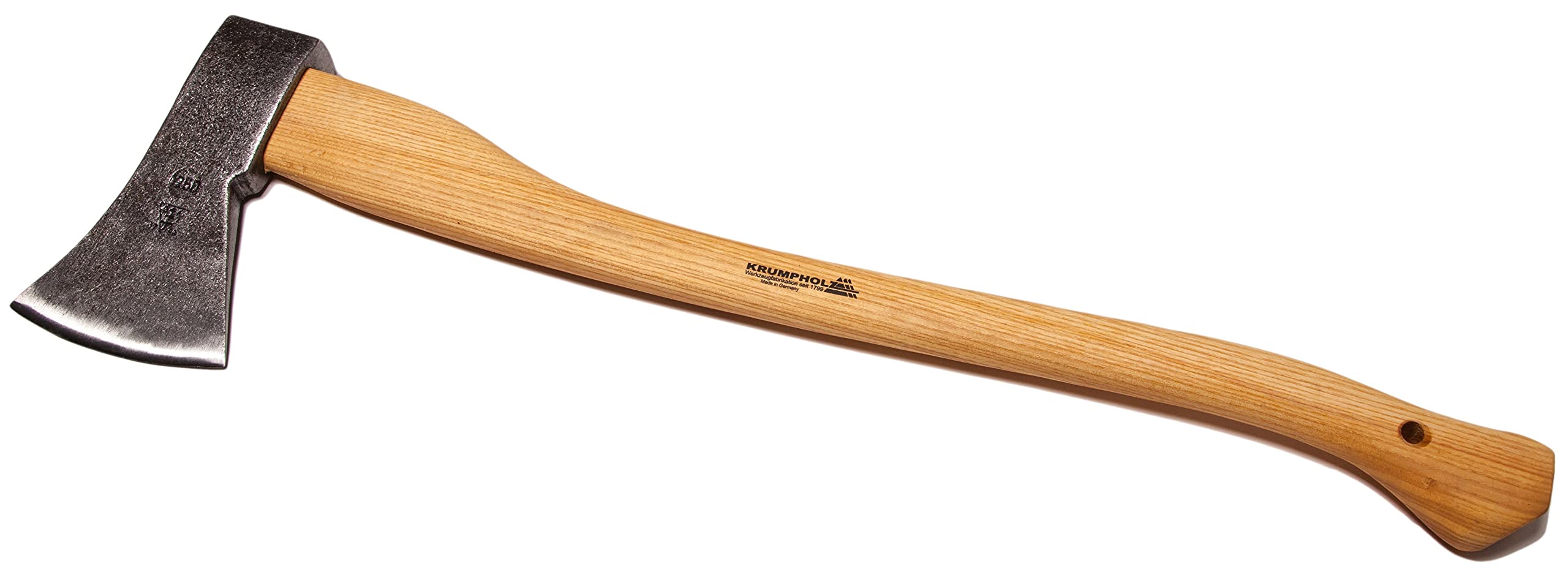 Hacha forestal (1250 g, barnizada, mango de fresno, 70 cm)