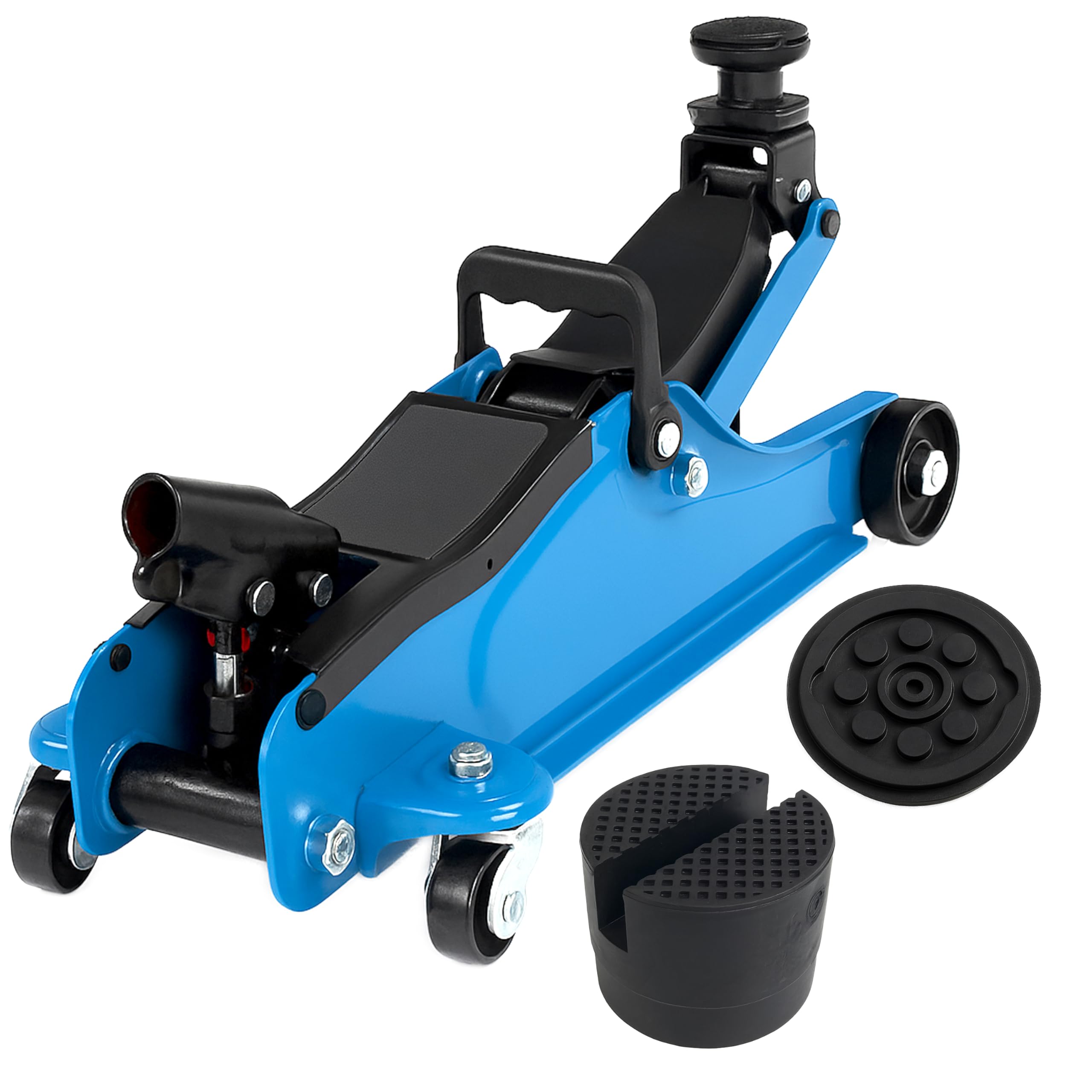 Retoo Hydrauliczny podnośnik samochodowy 2,5 t – podnośnik samochodowy o wysokości podnoszenia 85-365 mm i ramieniu dźwigni 50 cm, profil płaski, system podwójnego tłoka, bardzo stabilny, idealny do